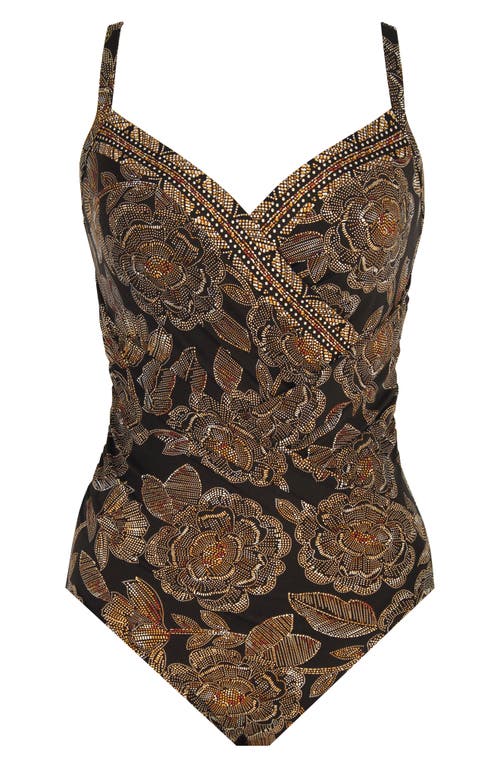 Shop Miraclesuit ® Petal Pusher Gali One-piece Swimsuit In Black/multi