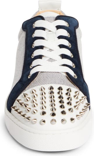 Christian Louboutin Louis Junior Spikes Cap-Toe Full-Grain Leather Sneakers - Men - White Sneakers - EU 43.5