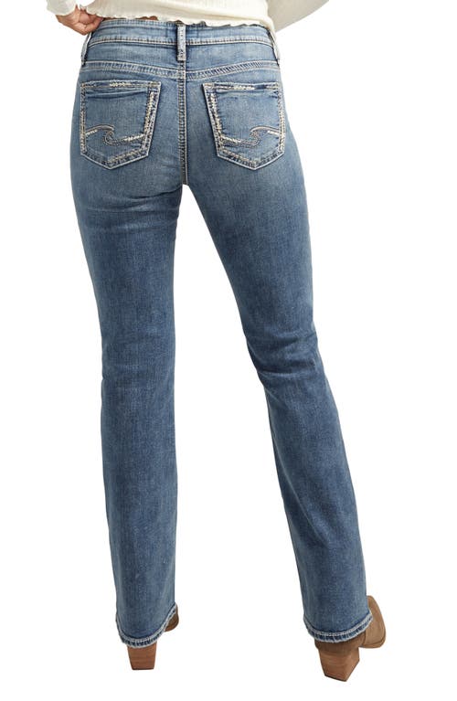 Shop Silver Jeans Co. Elyse Mid Rise Slim Bootcut Jeans In Indigo