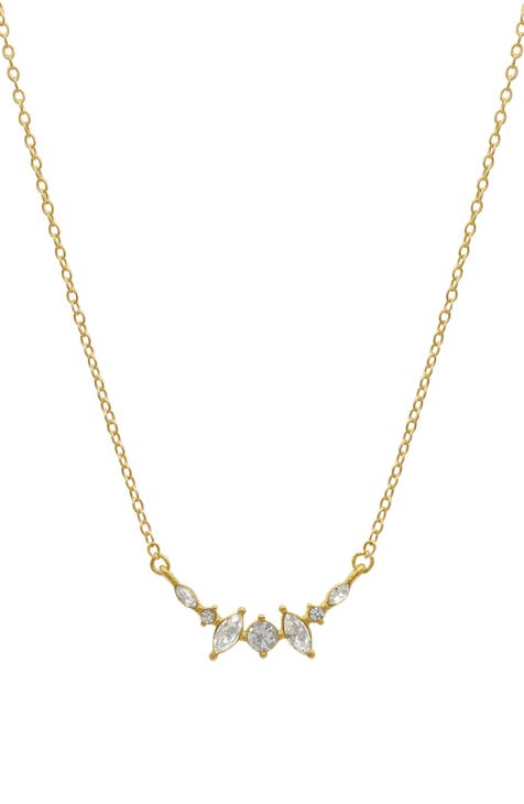 14K Gold Plate Crystal Necklace