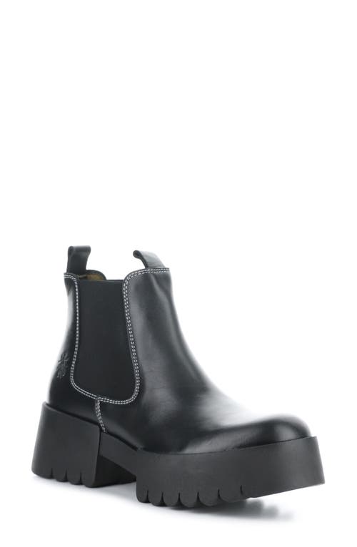 Shop Fly London Exia Lug Sole Chelsea Boot In Black Rug