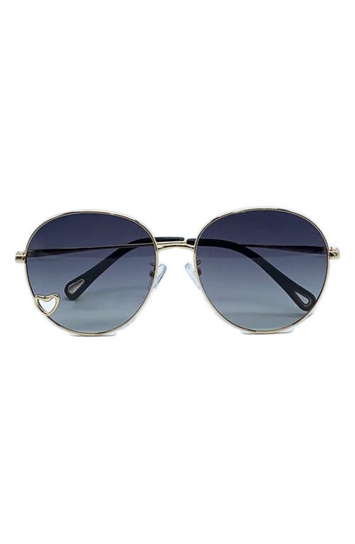 Bluestone Sunshields Love 53mm Polarized Round Sunglasses in Gold/gray
