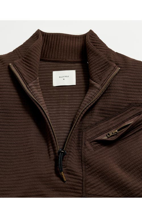 Shop Billy Reid Quilted Half Zip Pullover In Chocolate