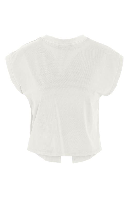 Shop Noisy May Katinka Split Back Stretch Cotton T-shirt In Snow White