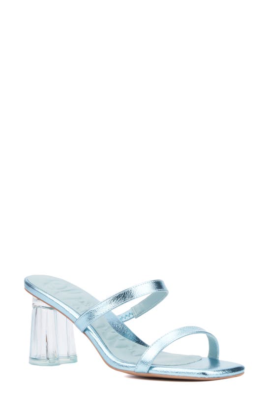 Shop Olivia Miller Lovely Clear Heel Sandal In Blue