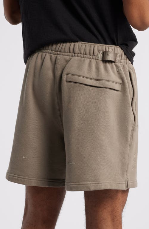 Shop Nike Nrg Nocta Fleece Shorts In Olive Grey/moon Fossil/moon