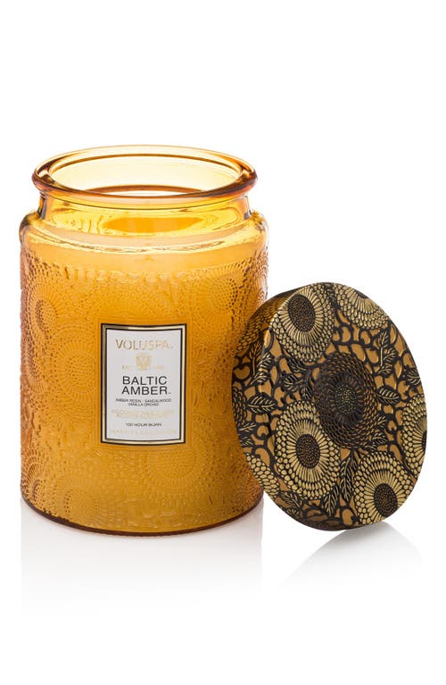 Voluspa Baltic Amber Large Embossed Glass Jar Candle at Nordstrom