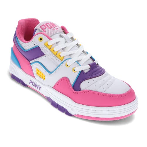 Pony M100 Low Sneakers In White/pink/purple