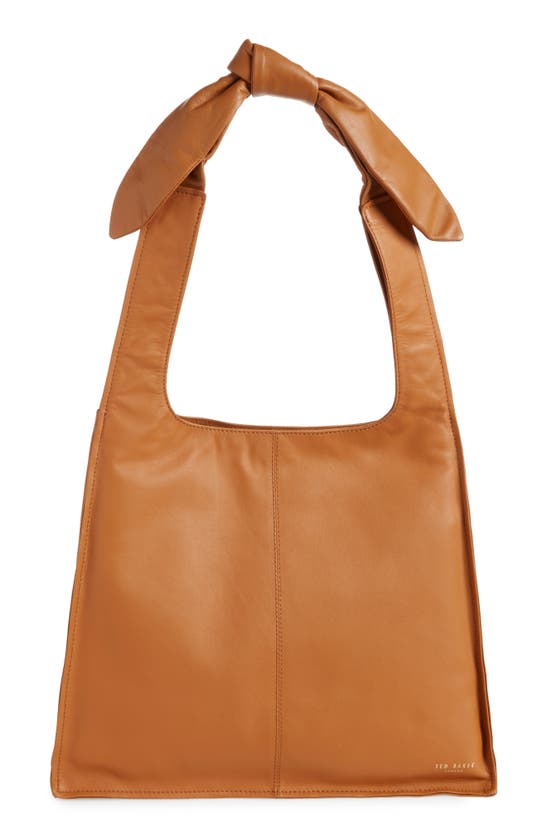 Ted Baker Nyahla Knot Bow Hobo Bag In Tan