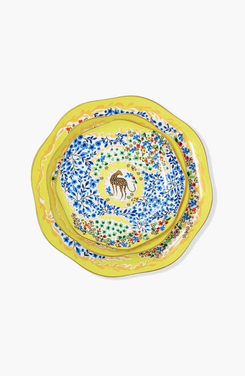 Jessie Zhao New York Yellow Garden Bone China Plates, Set Of Three In Yellow
