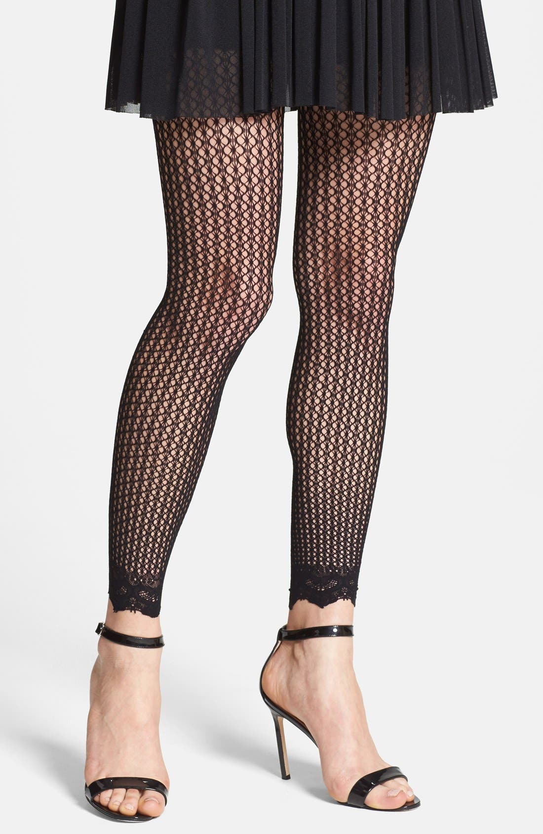 kensie Lace Cuff Openwork Footless Tights Nordstrom
