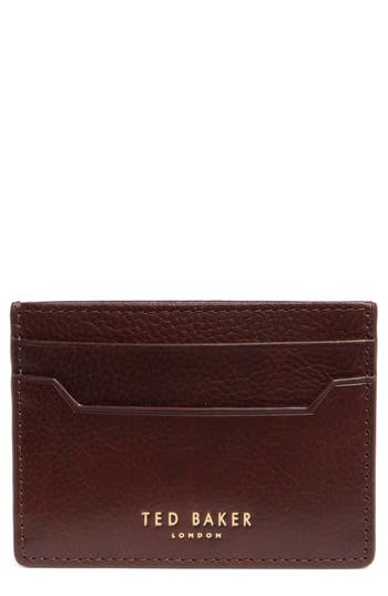 Ted Baker London Cavendish Pebbled Cardholder In Tan