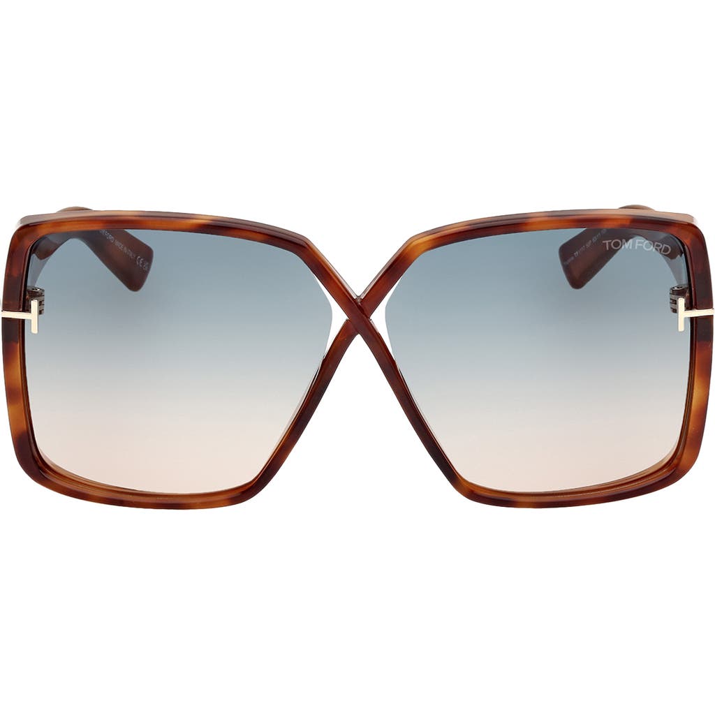 Tom Ford Yvonne 63mm Oversize Gradient Butterfly Sunglasses In Multi