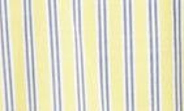 Shop Tahari Asl Directional Stripe Puff Sleeve Shirtdress In Lemonade Blue