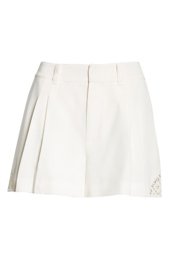 Shop Cinq À Sept Corinna Lace Inset Shorts In Ivory