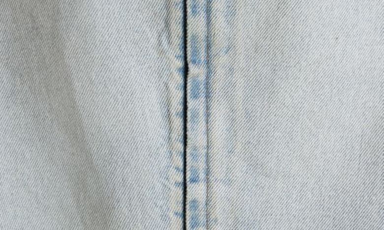 Shop Balenciaga Upside Down Denim Midi Dress In Dirty Blue