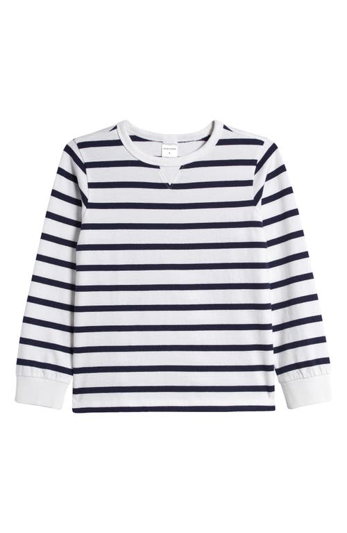 Nordstrom Kids' Stripe Long Sleeve Cotton T-Shirt Navy Peacoat Resort at