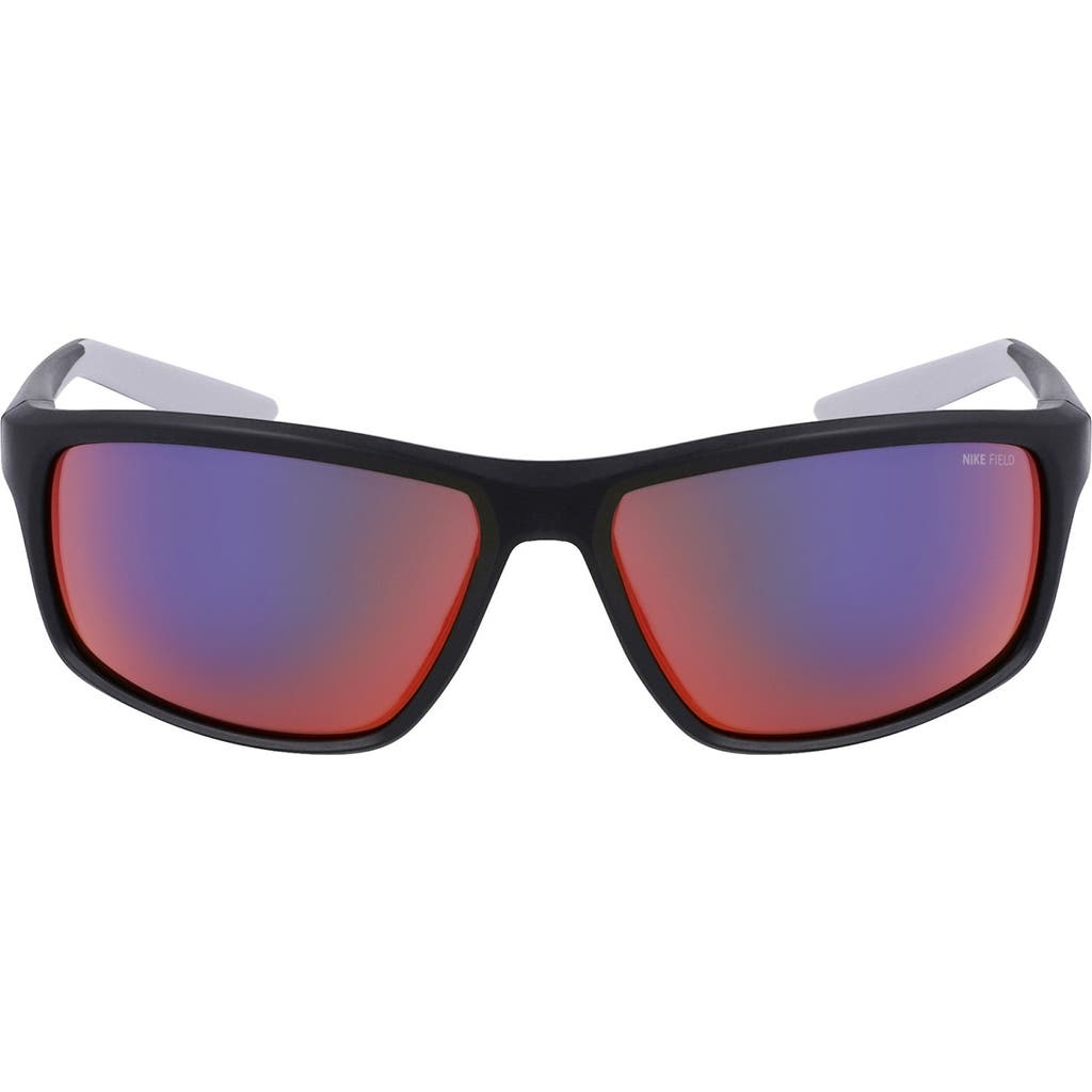 Nike Adrenaline 64mm Rectangular Sunglasses In Blue