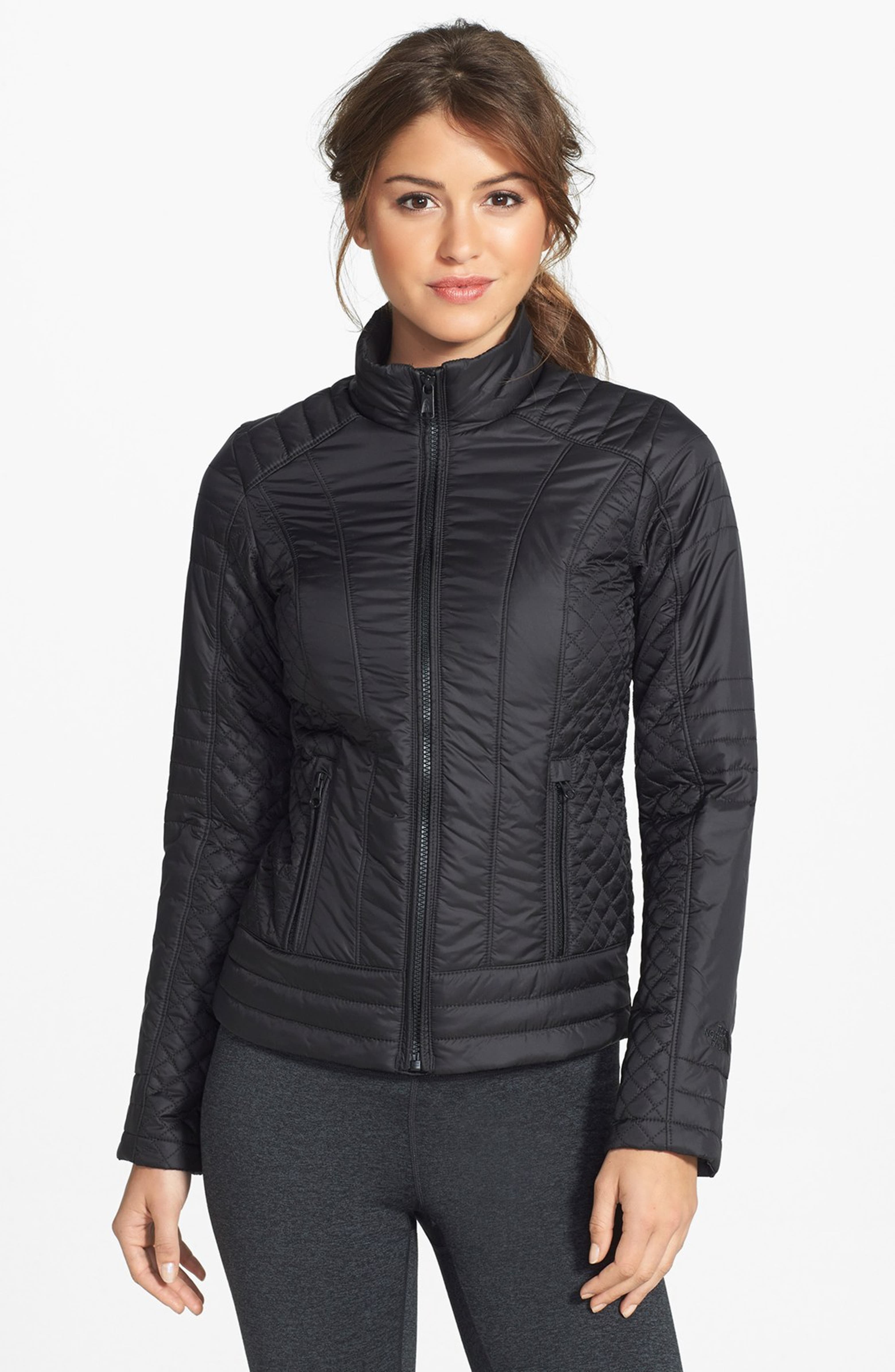 North face women's black quilted jacket Outlet