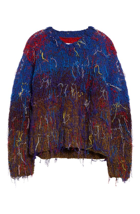 Shop Maison Margiela Wool Blend Sweater In Red Mix Colors