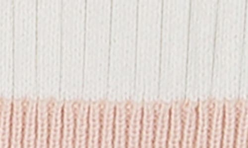 Feltman Brothers Rib Knit Top & Pants Set In Ivory/blush