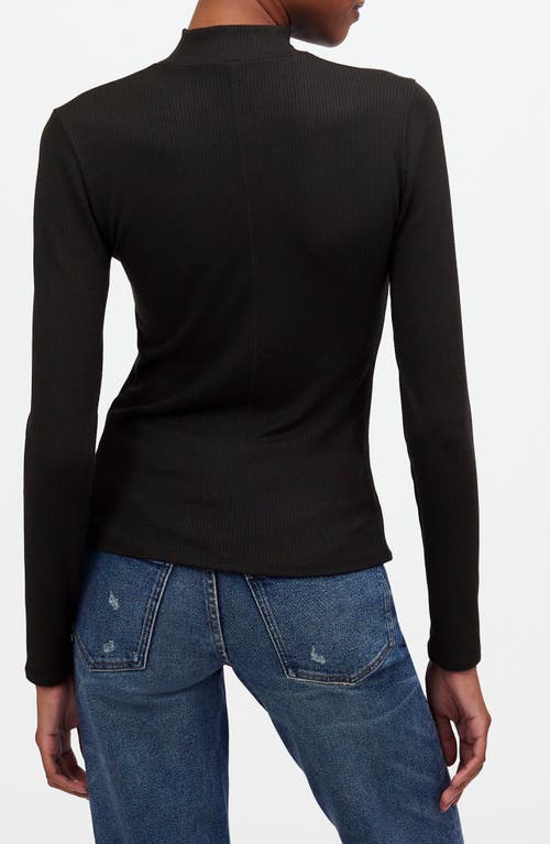 Shop Madewell Drapey Rib Mockneck Top In Jet Black