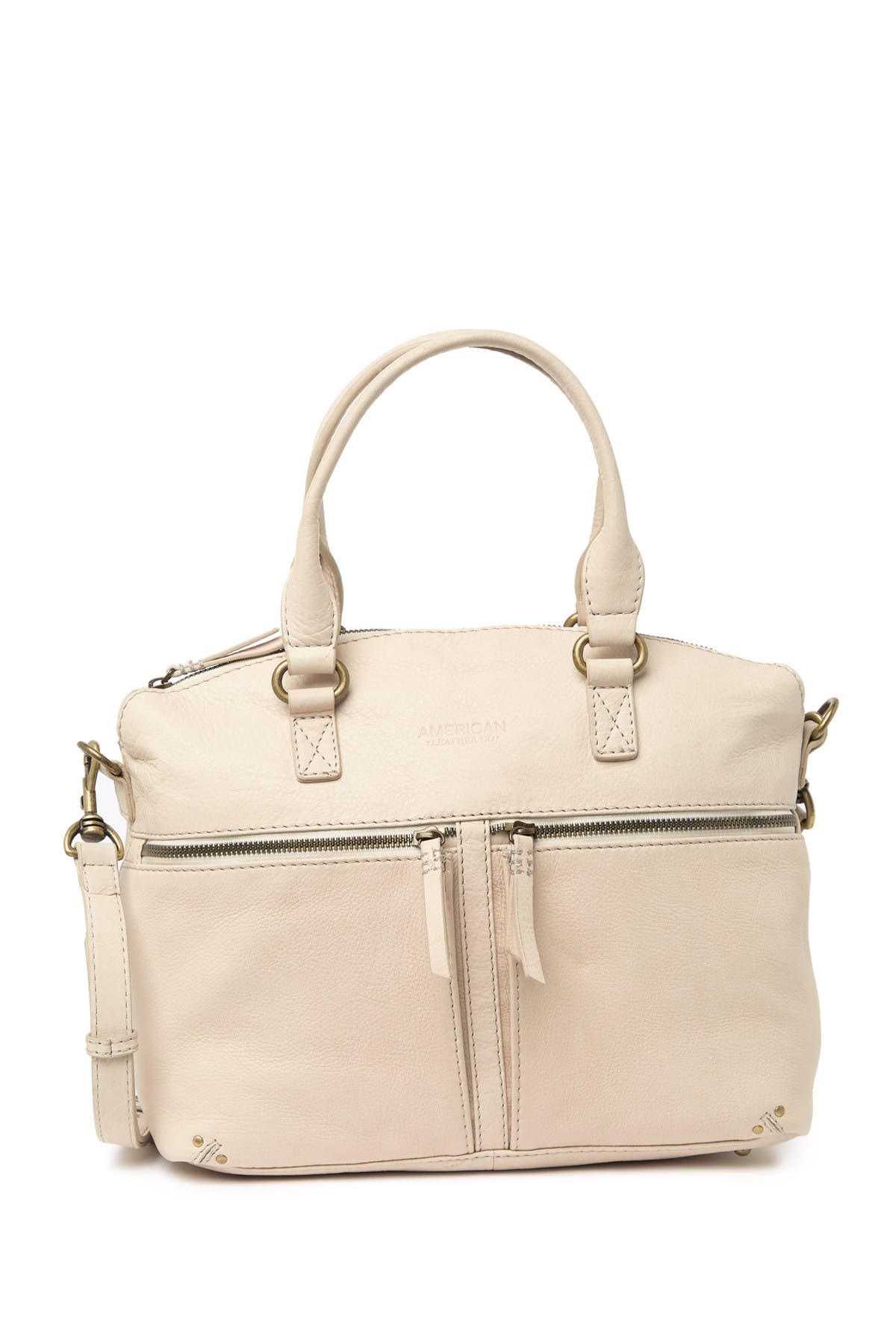 American Leather Co. Hanover Smooth Leather Satchel In Stone Smooth