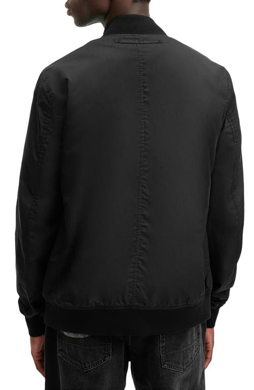 Shop Allsaints Bassett Reversible Bomber Jacket In Black/khaki Brown