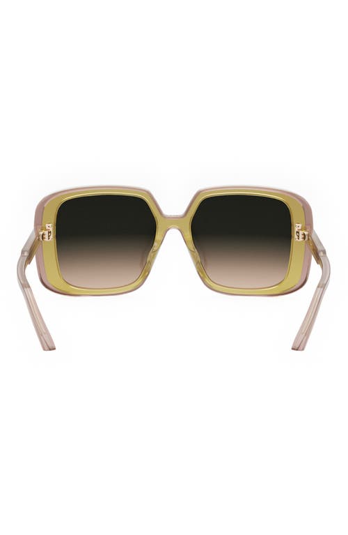 Shop Dior ‘highlight S3f 56mm Square Sunglasses In Shiny Yellow/gradient Green