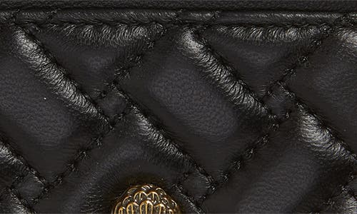 Kurt Geiger London Quilted Leather Card Holder In Black