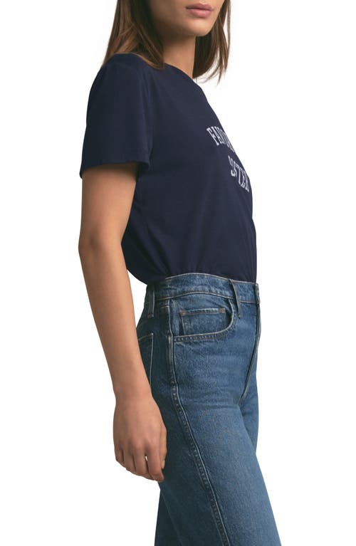 Favorite Daughter Favorite Sister Crop Graphic T-shirt In Navy