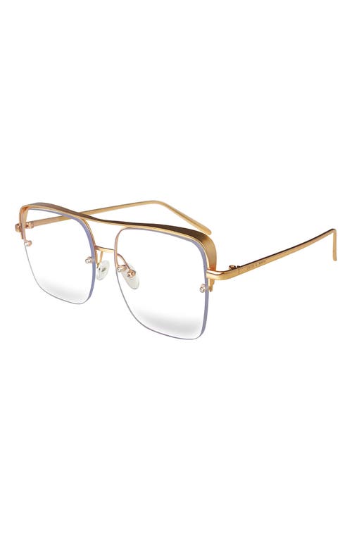 Fifth & Ninth Sunday 58mm Aviator Blue Light Blocking Glasses In Gold/clear