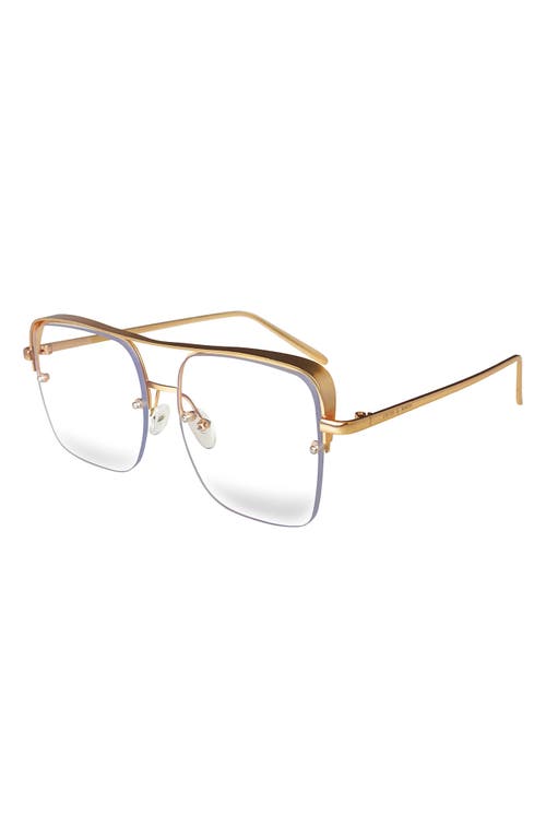 Shop Fifth & Ninth Sunday 58mm Aviator Blue Light Blocking Glasses In Gold/clear