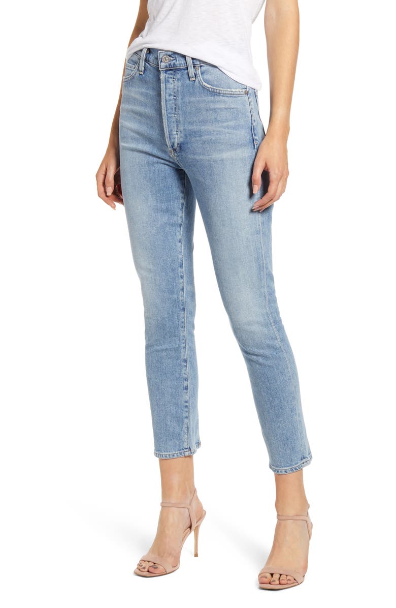 Citizens of Humanity Olivia High Waist Back Seam Crop Skinny Jeans