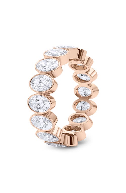 Hautecarat Oval Cut Lab Created Diamond Eternity Ring In Rose Gold