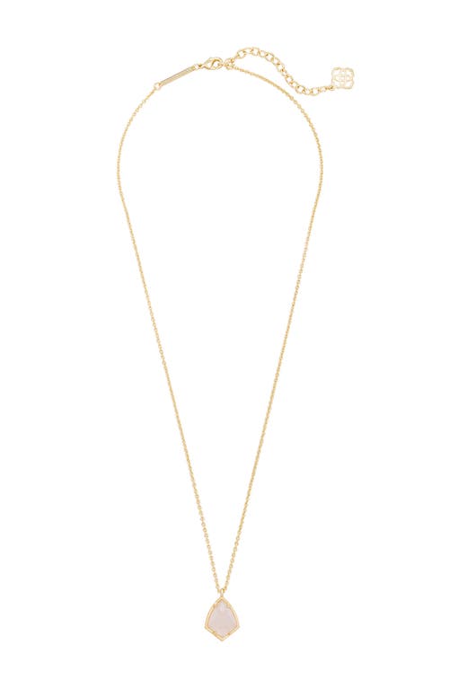 Shop Kendra Scott 'cory' Semiprecious Stone Pendant Necklace In Rose Quartz/gold