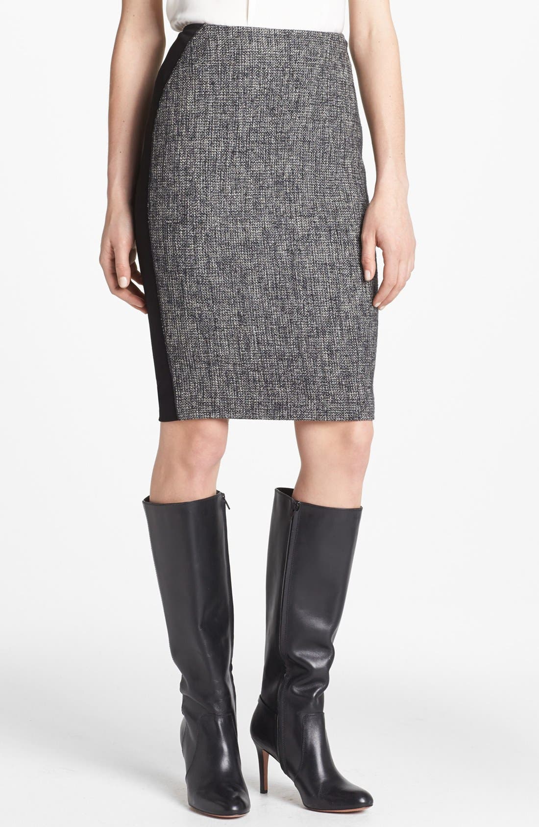 Elie Tahari 'Kelsa' Mixed Media Skirt | Nordstrom