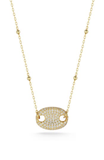 Chloe & Madison Chloe And Madison Pavé Cz Pendant Necklace In Gold