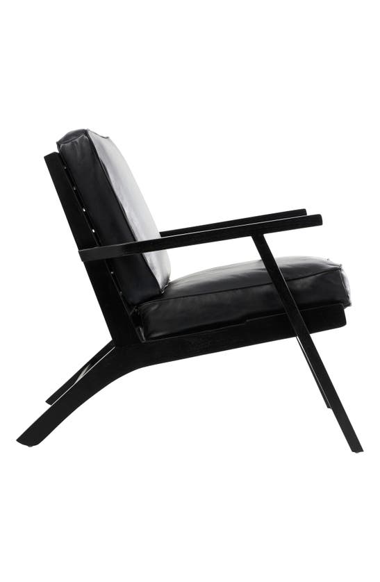 Shop Willow Row Leather Accent Chair In Black