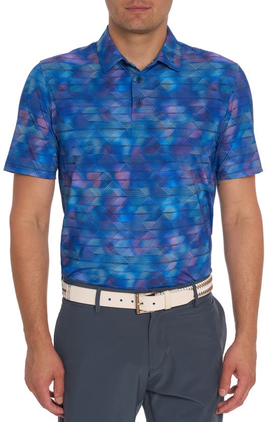 ROBERT GRAHAM SWAYZEE GEO PRINT PERFORMANCE POLO