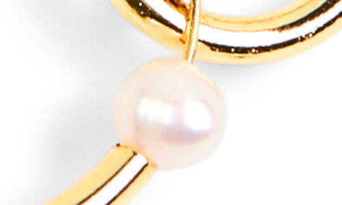 Argento Vivo Sterling Silver Interlink Circle Faux Pearl Necklace In Gold