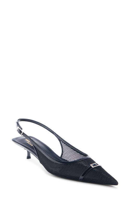 Saint Laurent Quarida Kitten Heel Slingback Pump Black at Nordstrom,