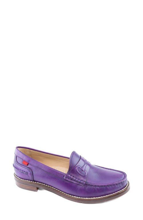 Shop Marc Joseph New York Academy Park Loafer In Aubergine Brushed Napa