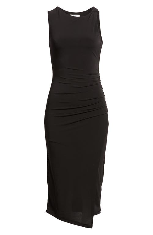 Shop Socialite Twist Shoulder Body-con Dress In Black