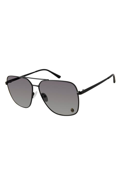 Kurt Geiger London 61mm Gradient Navigator Sunglasses In Black/gray Gradient