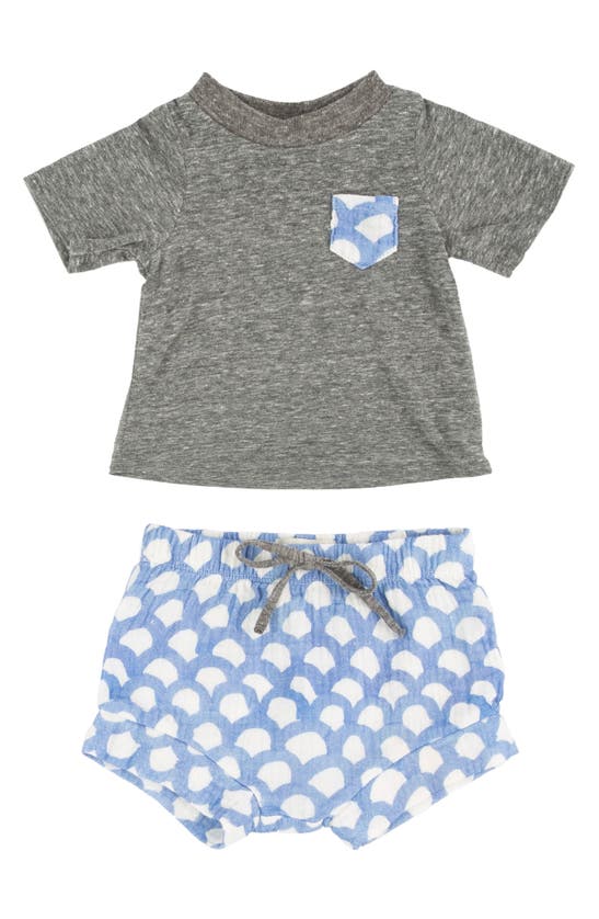 Miki Miette Babies' T-shirt & Shorts Set In Gray