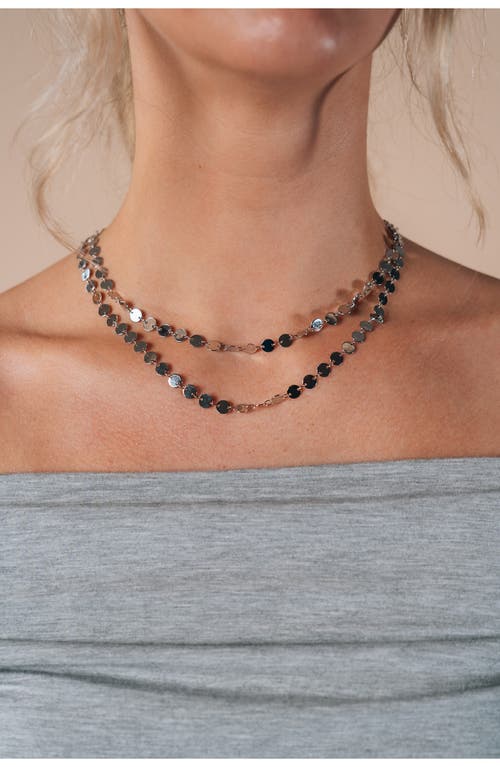 Sterling Forever 14k Yellow Gold Plated Round Disc Long Chain Necklace In Silver