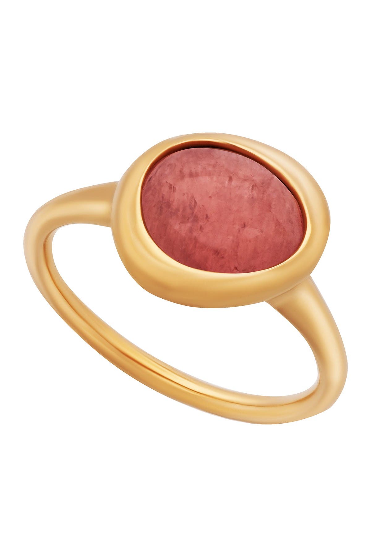 Fred Of Paris Rose Gold Rhodochrosite Ring In Bright Pink