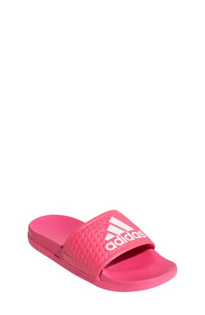Adidas Originals Kids' Adilette Comfort Slide Sandal In Shock Pink/ White/ Shock Pink