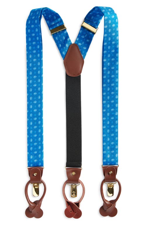 CLIFTON WILSON Print Silk Suspenders in Royal Blue at Nordstrom